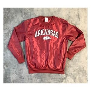 Arkansas Razorbacks Red Oak Pullover Windbreaker Jacket Size Small Red V-Neck